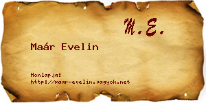 Maár Evelin névjegykártya